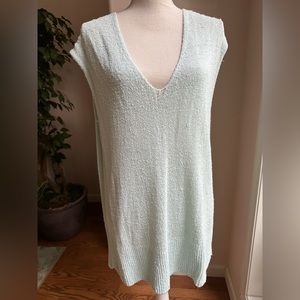 Free People Sleeveless Oversized Sweater Semi Transparent